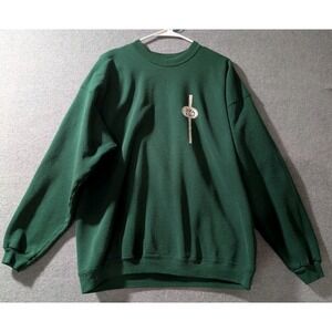 VTG 90s Hanes Java Road Crewneck Sweatshirt Green XL USA Graphic